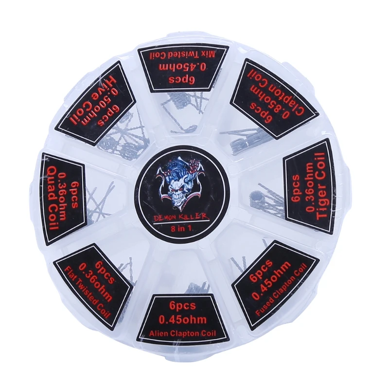 

48Pcs/Set Pre Built Coils RTA RDA Flat Twisted Fused Clapton Quad Hive Alien