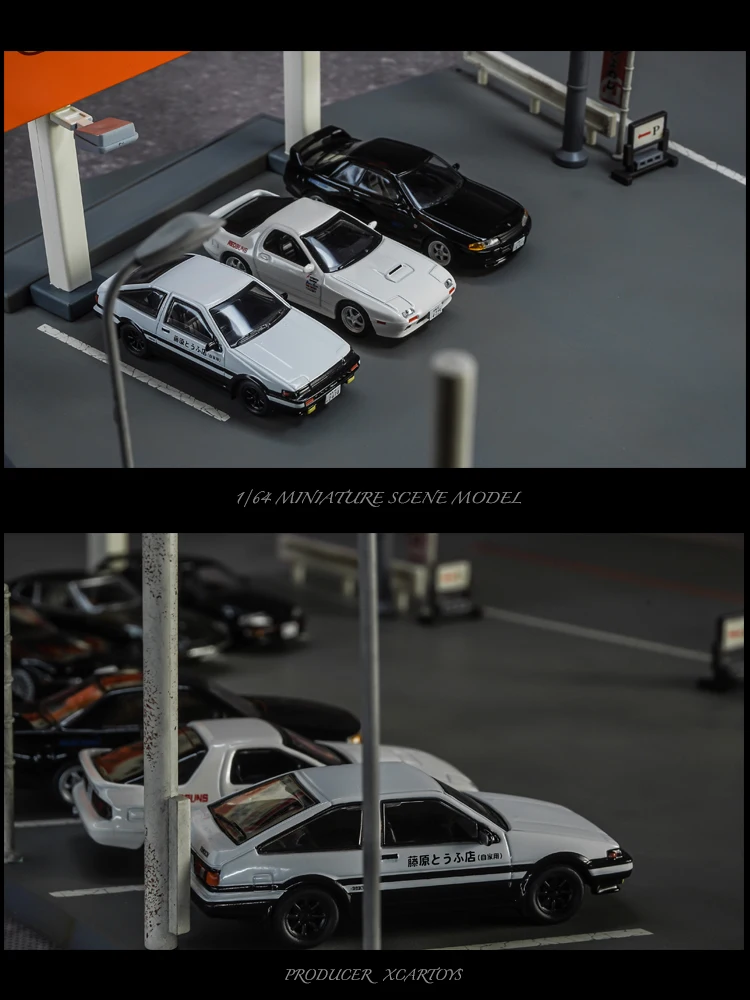 1/64 Миниатюрная модель initial D в японском уличном стиле для парковки