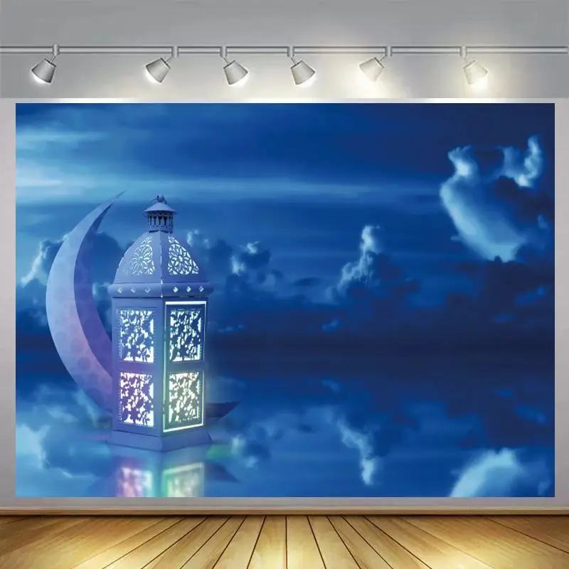 

White Moon Lartern Cloud Dreamy Newborn Baby Shower Photo Backdrops 1st Birthday Portrait Reflection Photographic Backgrounds