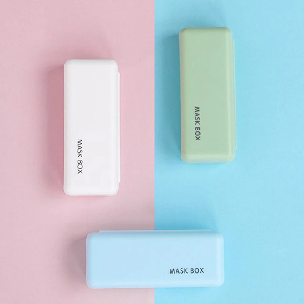 

Mini Rectangle Face Mask Storage Box Mask Dust-proof Pollution-proof Security Pocket Mask Storage Case Container Organizer