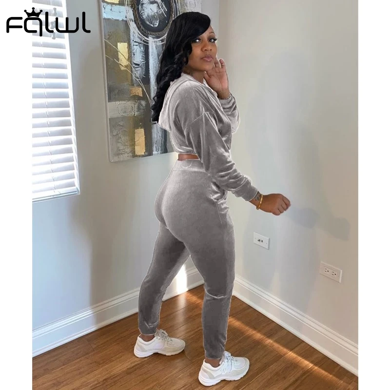 FQLWL летний комплект из 2 предметов женская одежда спортивная на молнии с длинным