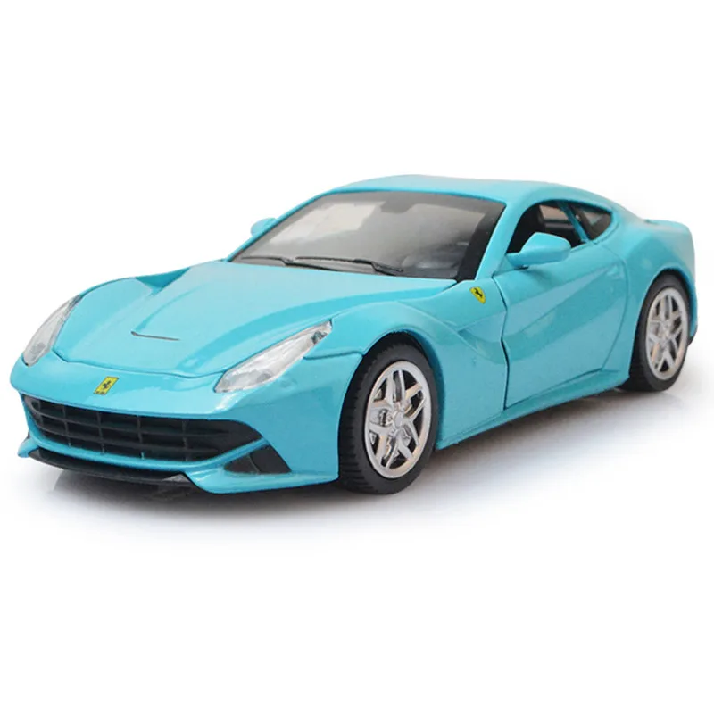 

1:32 high simulation super F12 alloy sports racing car model Sound and light pull back door car toy children's gift 031