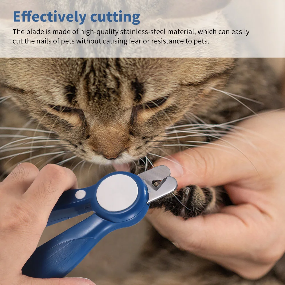 Pet Dog Nail Clipper With LED Light Safety Cat Cutter Machine Stainless Steel Scissors Animal Trimmer Supply | Дом и сад