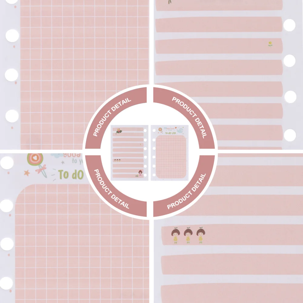 

3pcs A7 Loose-Leaf Refill Paper Colorful Notebook Replacement Core Papers Colorful Papers for School Store