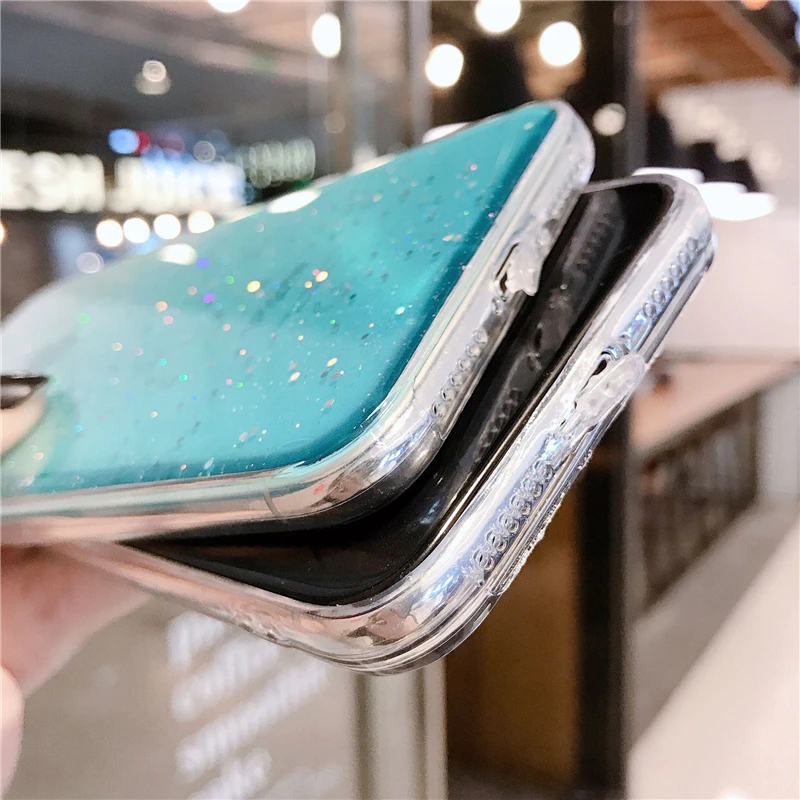 Роскошный блестящий чехол для телефона iPhone 7 8 6 6S Plus X XS Max XR 11 Pro Блестящий Мягкий