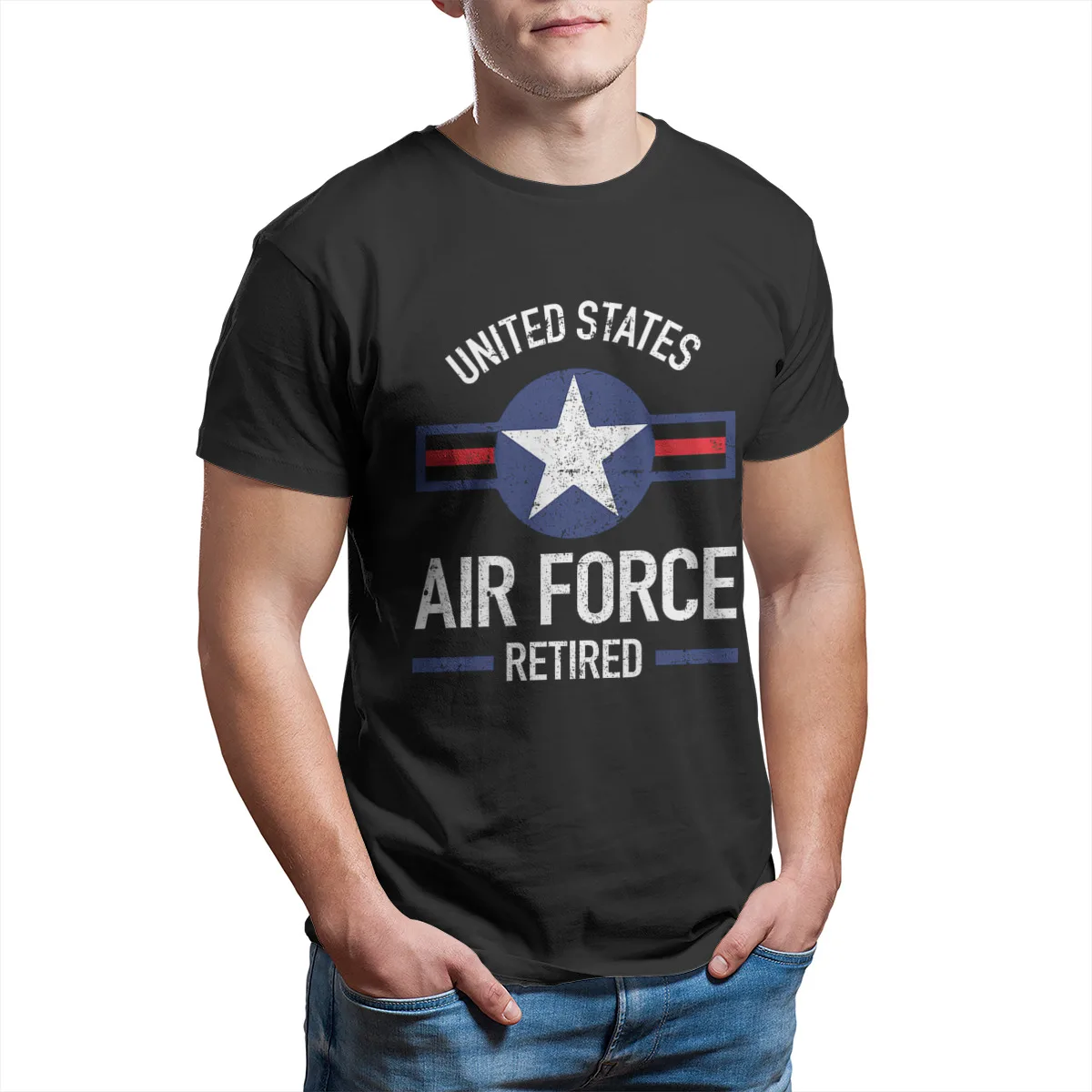 ВВС США в отставку Air Force Военная Униформа футболка мужская из хлопка летние топы