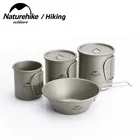 Титановая чашка Naturehike для кемпинга, Ультралегкая уличная пивная чашка для пикника, кружка для воды, чайная чашка, посуда с крышкой, складная ручка
