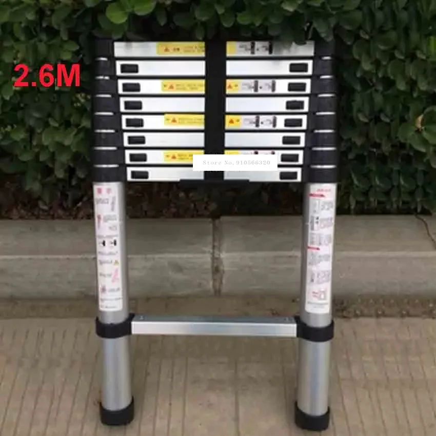 

New 2.6 Meters DLT-A Portable Safety Extension Ladder Thick Aluminum Alloy Single-sided Straight Ladder Household 9 Steps Ladder
