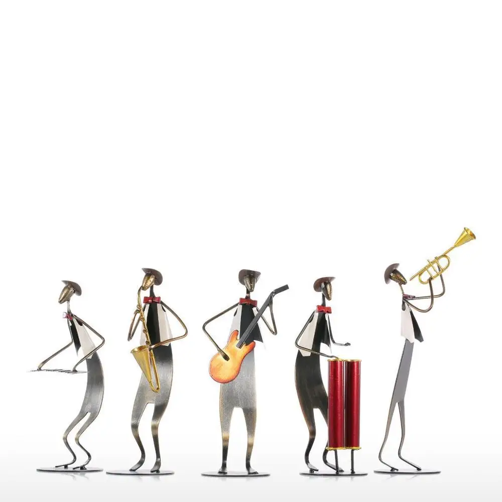 Рок-Группа труба играющая фигурка поп металлическая скульптура ручная работа