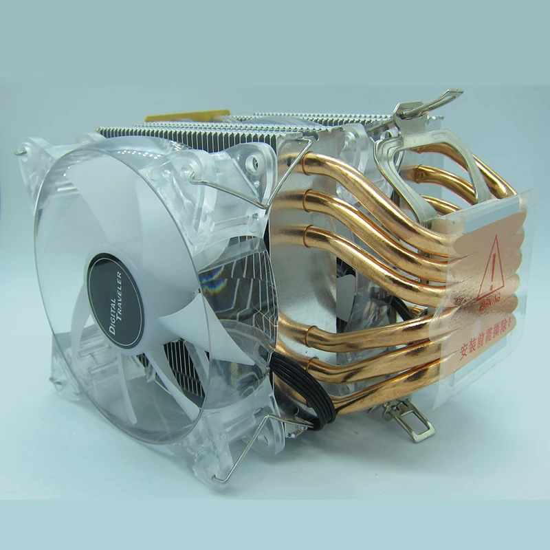 Кулер для процессора TM6 кулер с 6 тепловыми трубками 90 мм 4 контакта ШИМ RGB подсветка Intel и AMD|Кулеры системы