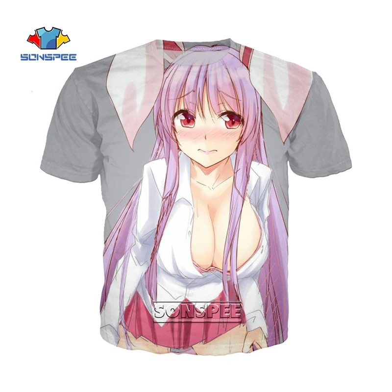 Футболки SONSPEE TouHou Project с 3D принтом футболка японским аниме Повседневная Уличная