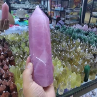 1 9kg natural pink rose quartz crystal obelisk wand point healing specimen 1pcs