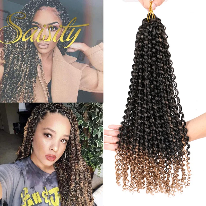 

Saisity Ombre Passion Twist Hair Synthetic Extensions Braids for Crochet Braiding Hair Goddess Long Bohemian Locs Hair