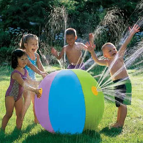 

PVC Outdoor Inflatable Water Spray Ball Children Toy Ball Water Play Fun 60CM