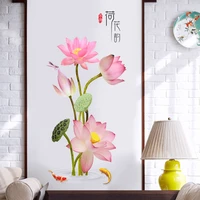 3d lotus flowers wall stickers living room bathroom wall decoration bedroom decor decals for furniture wallpaper fridge sticker