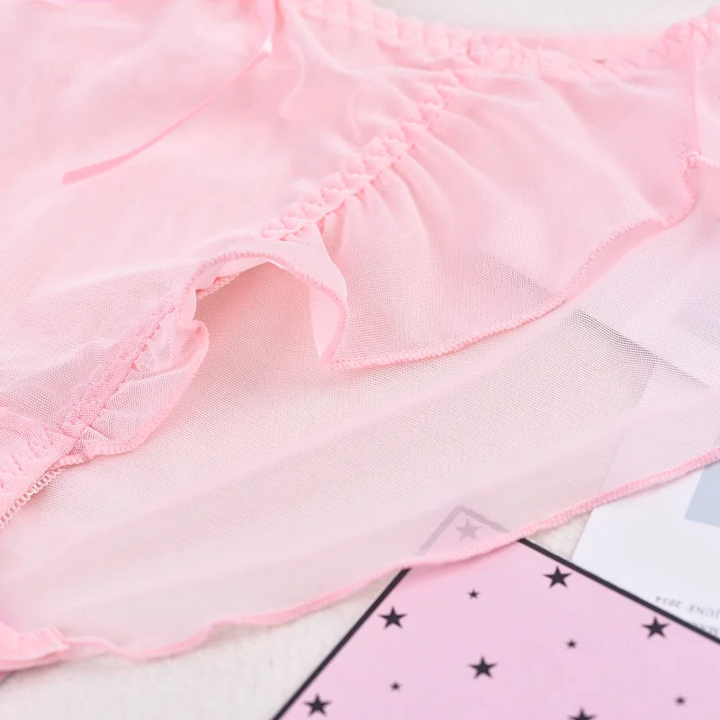 Jeseca новый сексуальный Для женщин кружевные трусы прозрачный розовый нижнее