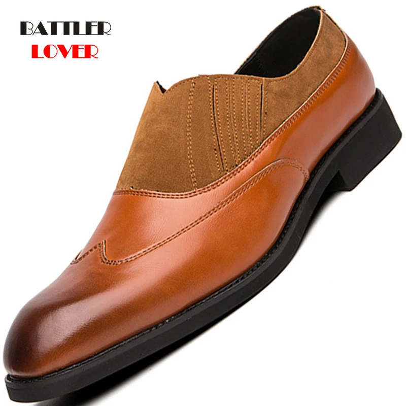 

Men Brogue Formal Shoes Italy Luxury Business Office Shoes Designer Loafers for Male Leather Dress Shoes Hombre Driving Footwear
