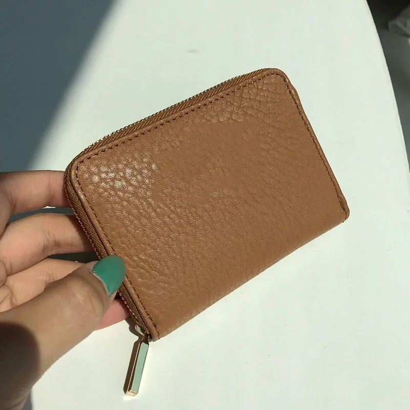 

women wallet genuine leather black brown navy blue color short wallets money purse with color box