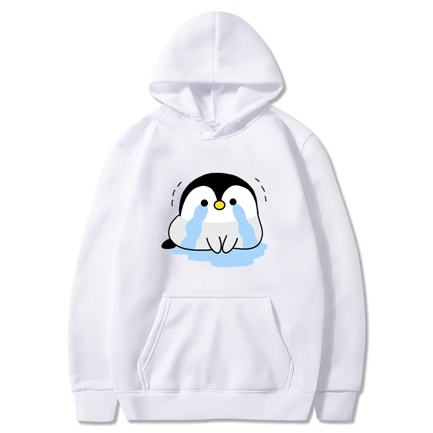 

Женские толстовки с капюшоном и принтом пингвина, повседневные Модные свитшоты с длинным рукавом, хлопковые топы в стиле Харадзюку, осень/з...