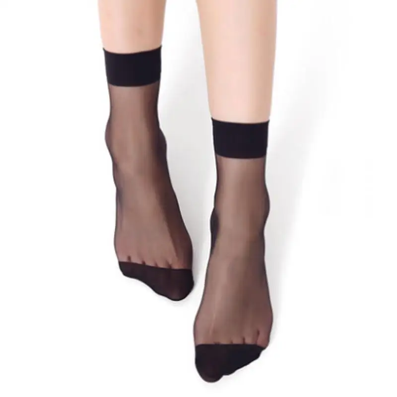 

10 Pairs Girl Ankle Sox Female Short Polyester Socks Women's Socks Thin Crystal Transparent Silk Socks Girl Ankle Sock