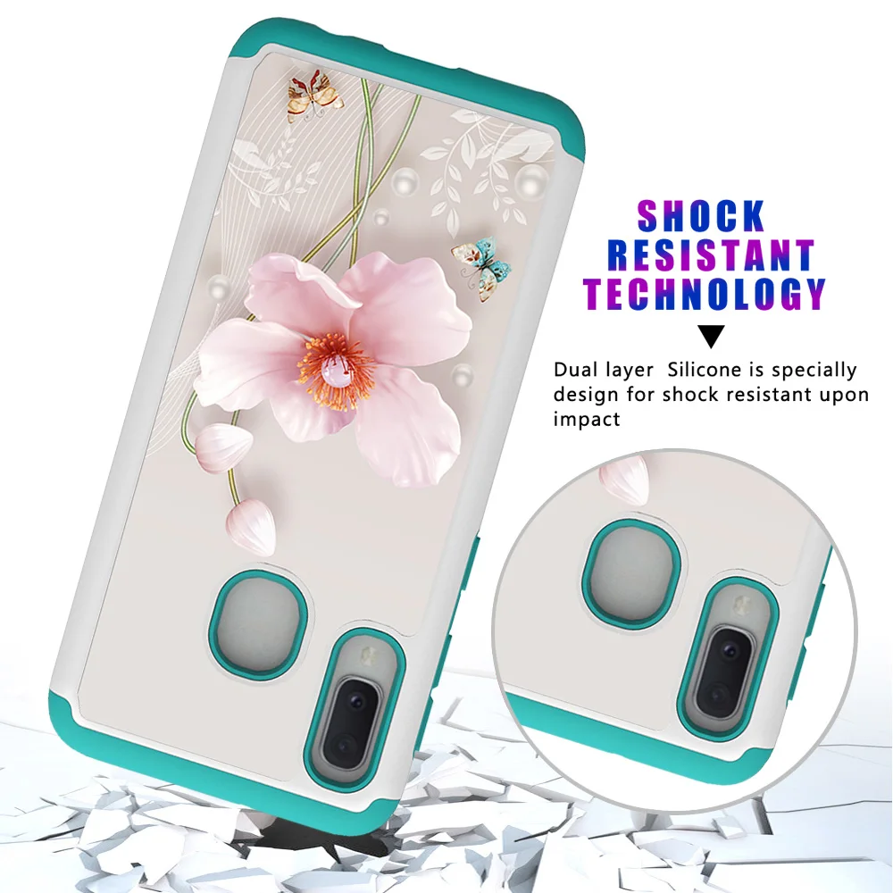 J2 Core Case for Samsung Galaxy A10e A20e A30 A50 Cute Painted PC+TPU Dual Layer Shockproof Back Cover J3 J7 2018 Phone Shell |