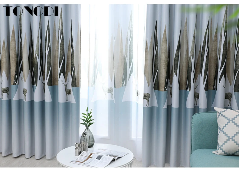 Затемняющая занавеска TONGDI современные скандинавские с принтом элегантные