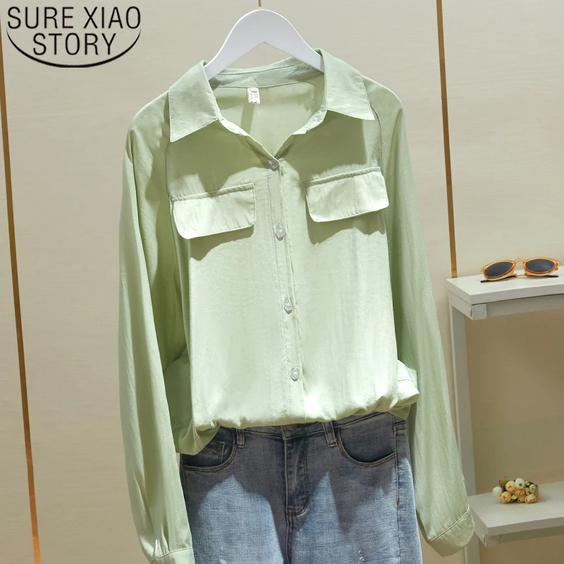 

2021 Spring Pure White Shirt Female Simple Solid Cotton Long-Sleeve Chiffon Blouse Women's New Casual Loose Slim Shirt 8925 50