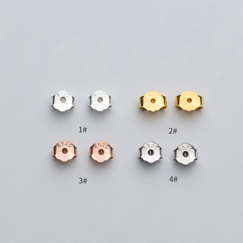 Заглушки для сережек в виде бабочек серебро 100% пробы золотистые розовые 4 5 мм 10