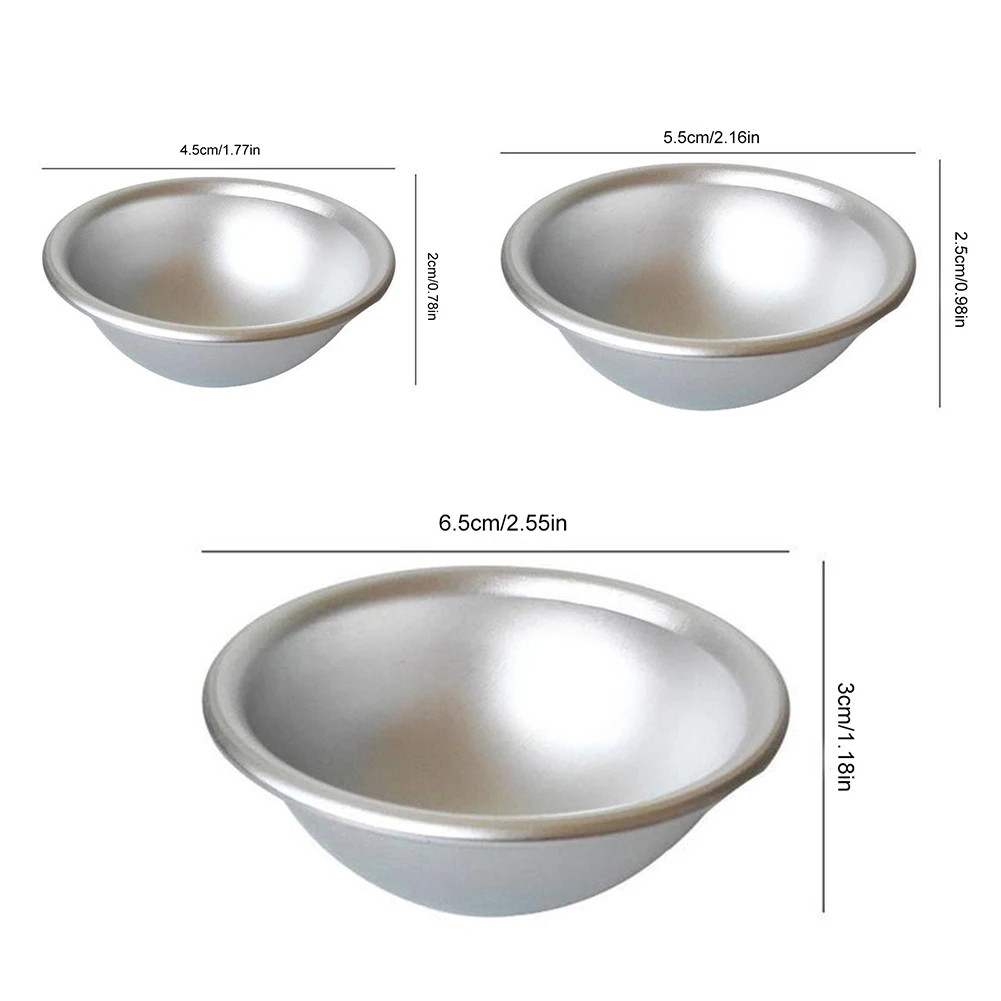 

6PCS Round Aluminium Alloy Bath Bomb Molds DIY Tool Bath Bomb Salt Ball Homemade Crafting Gifts Semicircle Sphere Metal Mold