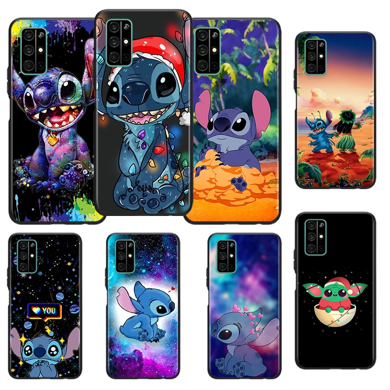 

Disney Cartoon Stitch Soft TPU For Honor Play 3E 8S 8C 8X 8 A 7S 7A 7C MAX Prime Pro 2019 2020 Black Silicone Phone Case