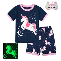 unicorn pyjamas for girls kids pajamas set baby girl summer sleepwear cute toddler children glow in the dark clothes