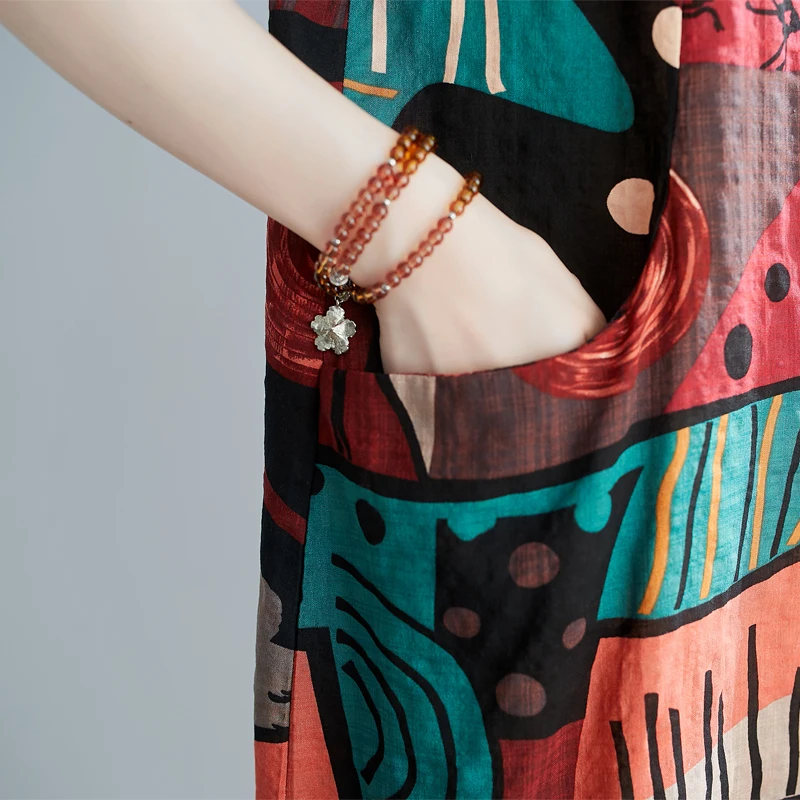 Летнее Новое эксклюзивное женское хлопковое и льняное дышащее удобное платье в