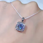 Женский кристаллический кулон из серебра 925 пробы, с муассанитом