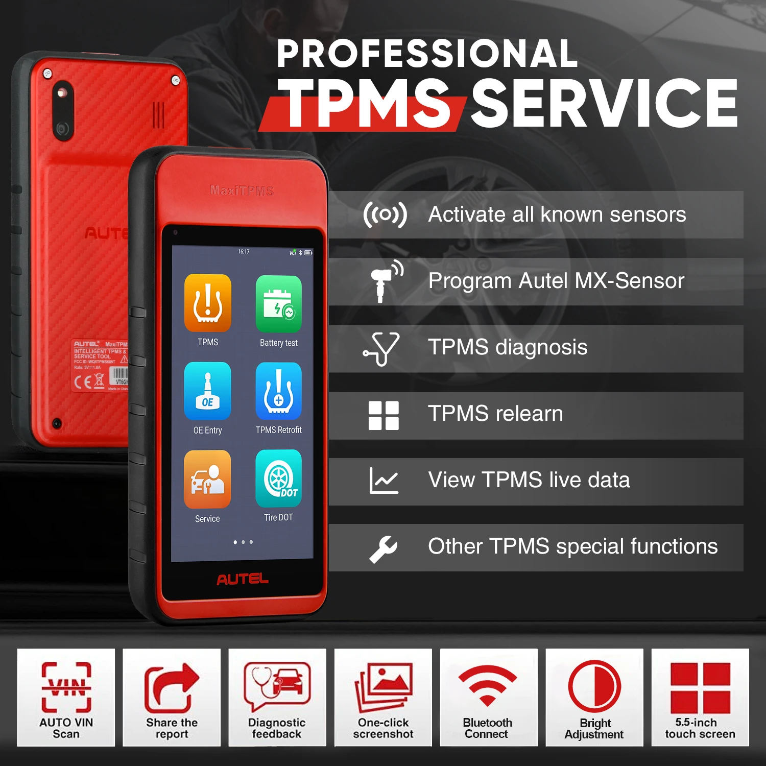 Autel MaxiTPMS ITS600 TPMS инструмент для переобучения беспроводной Android Bluetooth VCI VIN Scan MX