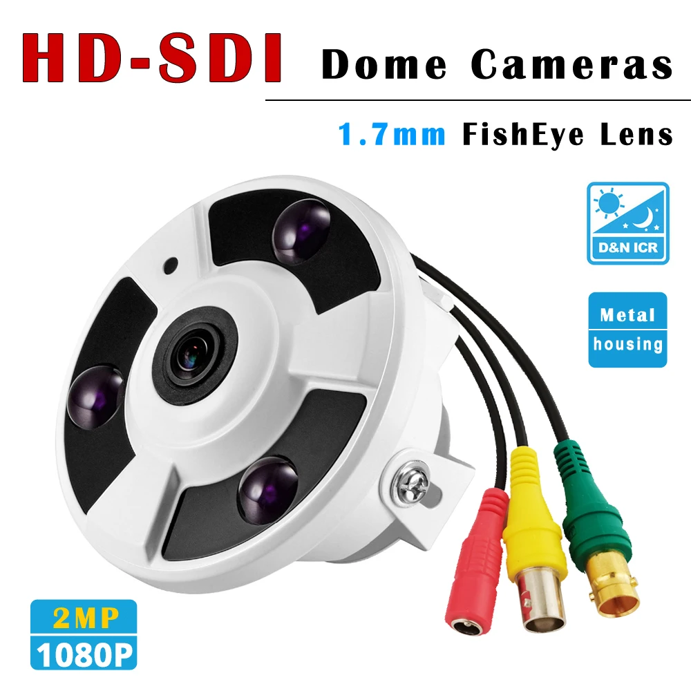 HD SDI 1080P 2MP рыбий глаз панорама 180 градусов широкоугольный 1 7 мм объектив купольная