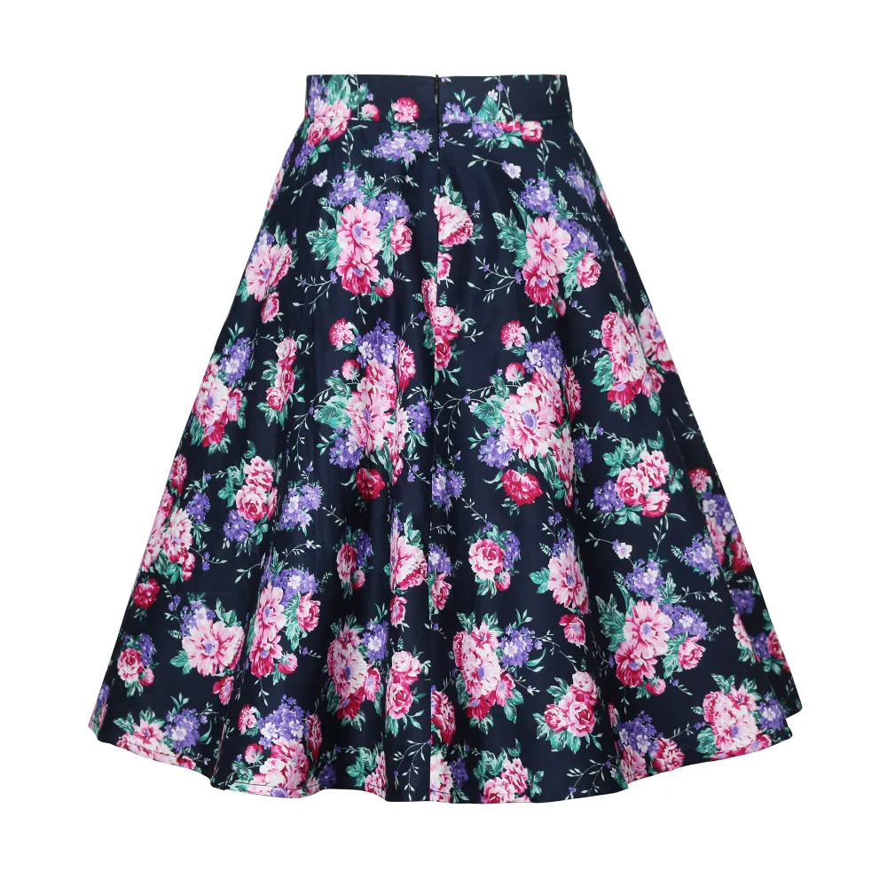 Женская винтажная юбка миди в стиле ретро повседневная средней длины с высокой