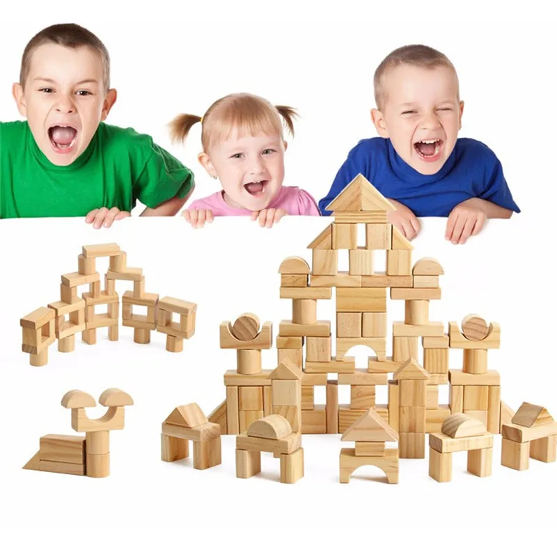

Baby Toys Beech Wood Logs Building Blocks Amusing Game Quality Baby Early Childhood Educational Intelligence Toys Gifts