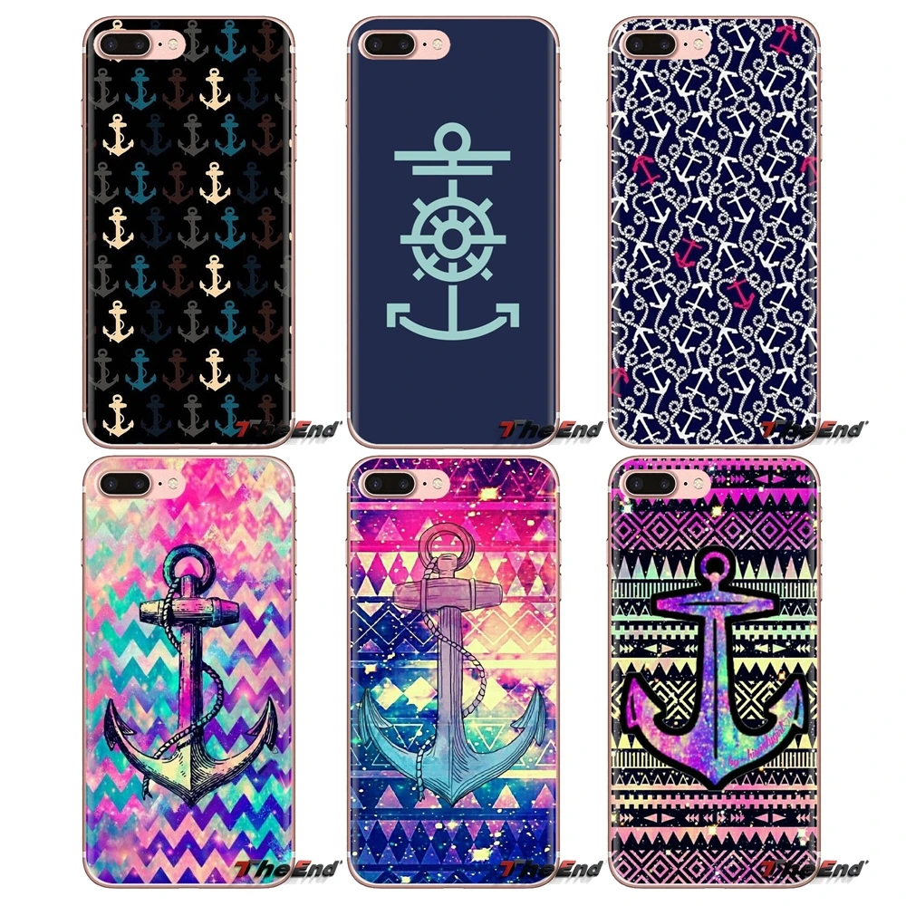 Чехол для телефона темно Коралловый морской полосатый с якорем Xiaomi Redmi 4A S2 Note 3 3S 4