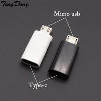 tingdong 2pcs type c to micro usb android phone cable adapter charger converter type c charging adapter