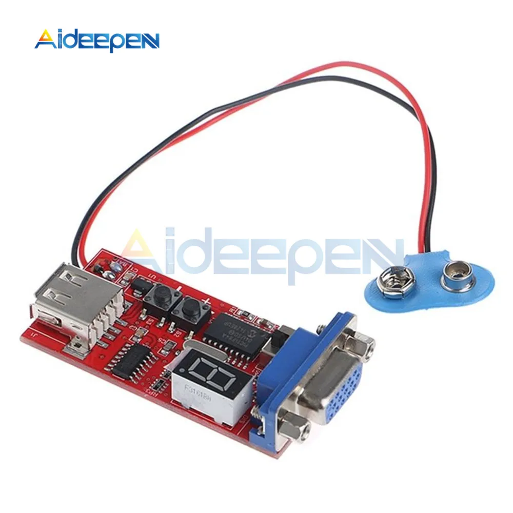 Генератор сигналов VGA тестер с ЖК-дисплеем 15 на выходе USB батарея Двойной источник