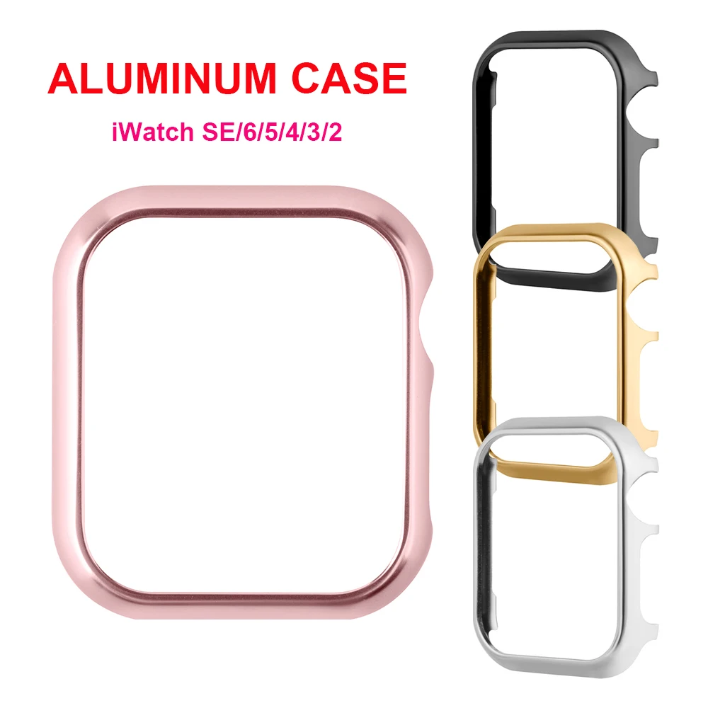 

Metal Case for Apple Watch Aluminum Alloy Frame iWatch Case Cover Protective Bumper Watch Bezel Edge Protector Series SE 6 44mm