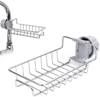 new stainless steel faucet rack kitchen storage shelf sink rag sponge draining rack for bathroom accessories kitchen accessories