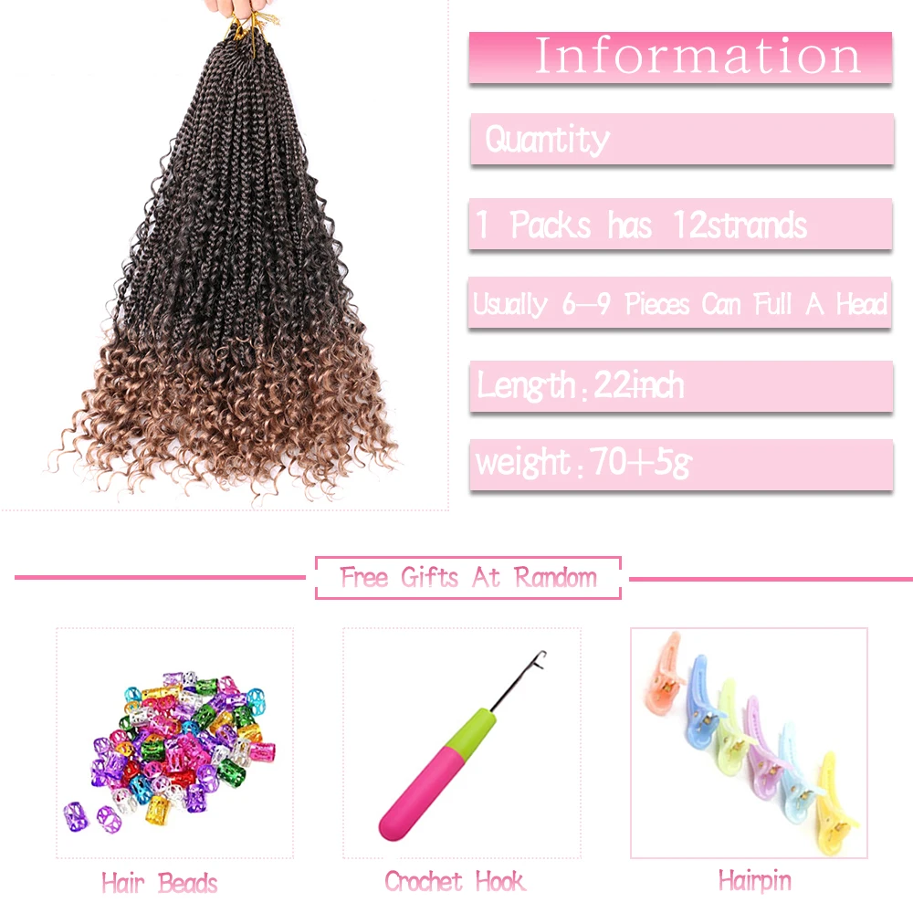 22 дюйма речная коробка косы синтетические волосы для наращивания вязания