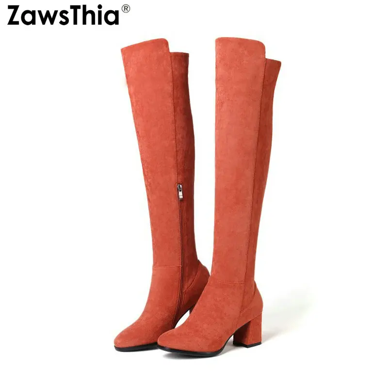 Женские сапоги на платформе ZawsThia Сапоги выше колена высоком устойчивом каблуке