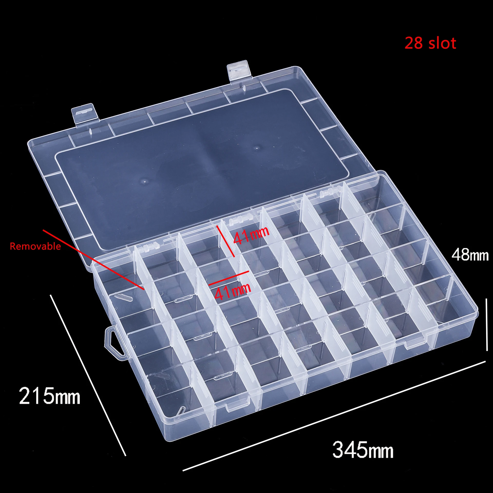 Регулируемая пластиковая коробка 1 36 дюймов прозрачная для хранения ленты Васи