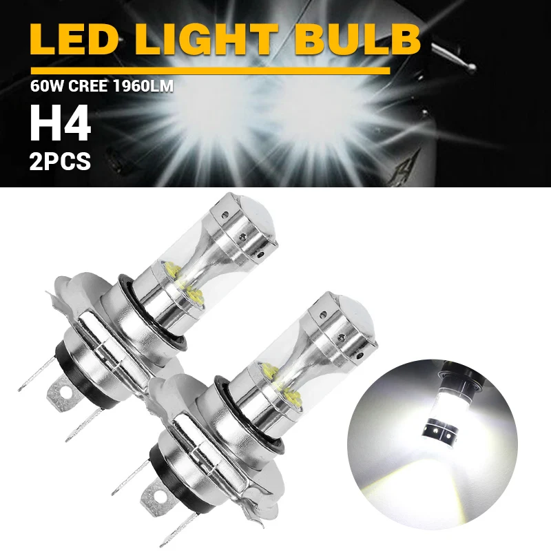 2pcs H4 DERI 2 шт. H4 9003 HB2 60 Вт светодиодный мото rcycle головной светильник HID Hi/Low Beam 6500K ampoule светодиодный мото Светильник лампы Мото Аксессуары - Цвет: 2pcs H4