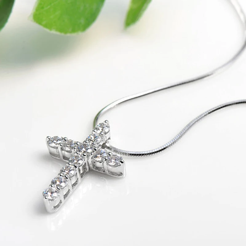 Цепочка с подвеской-крестом для мужчин и женщин ожерелье кристаллами крутая цепь