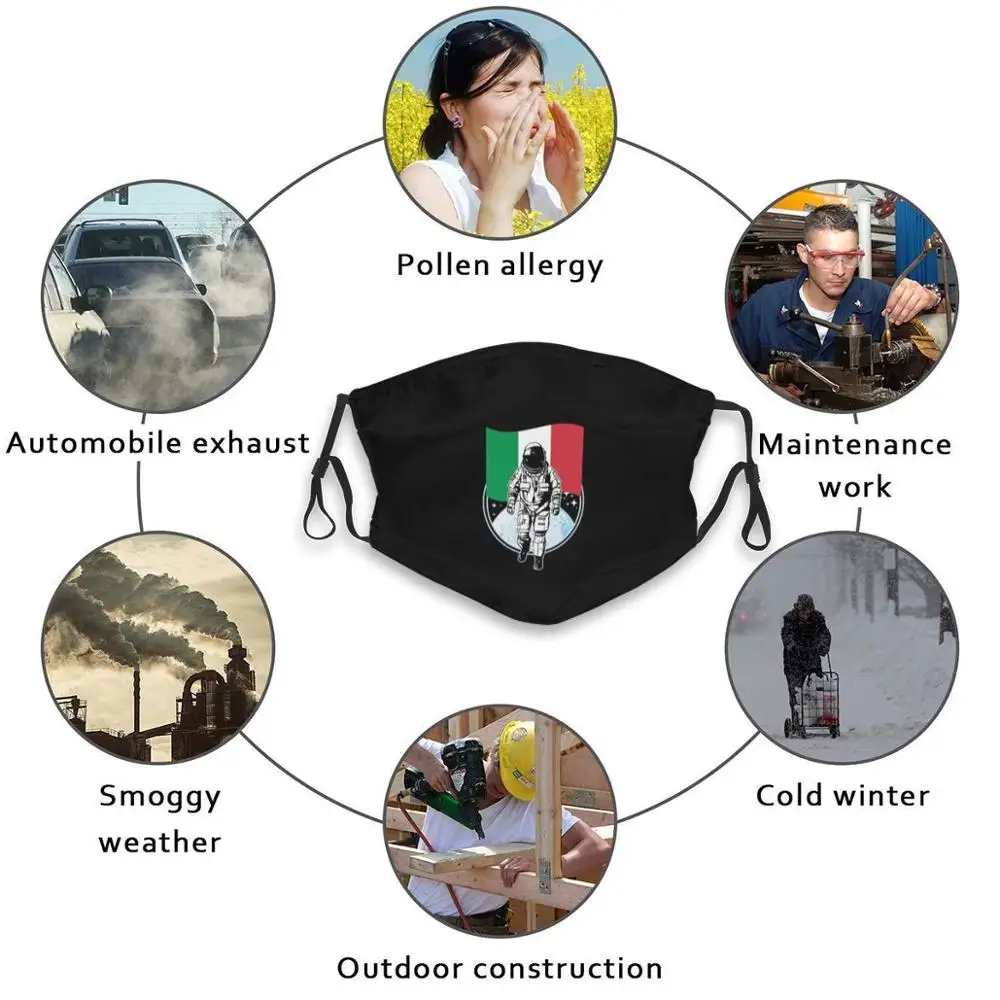 

Italy First Anti Dust Filter Men Women Kids Girl Boy Teens Mouth Masks Make Italy Great Again Italy Italian Flag Astronaut