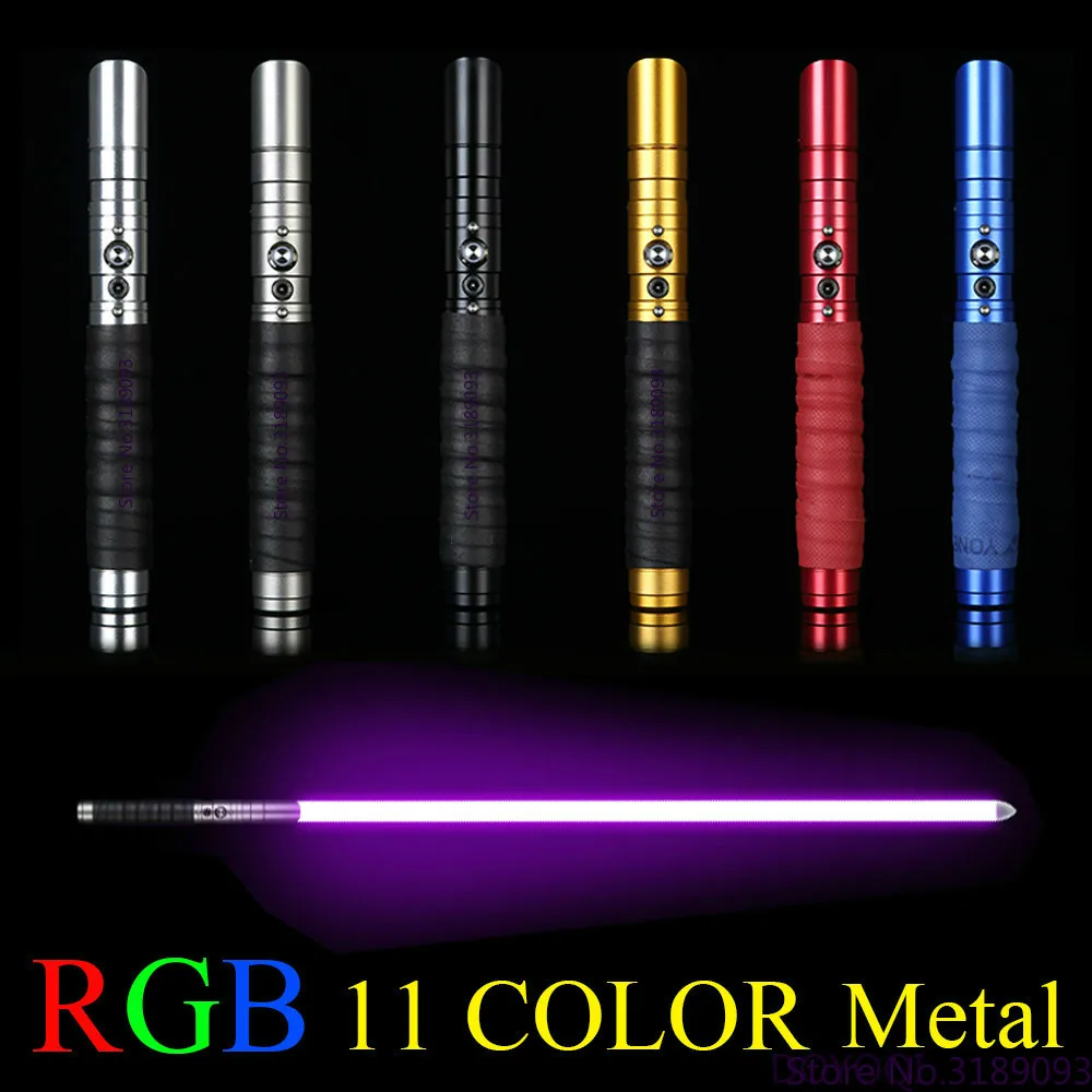 Фото Световой меч 11 цветов металлический Rgb меняющий цвет Лазерная Игрушка для