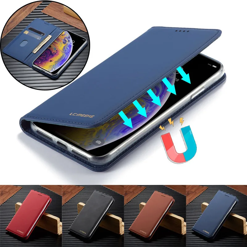 Кожаный чехол книжка для iPhone 12 Mini 11 Pro XS Max XR X Магнитный кошелек карт SE 2020 6 6S 7 8 Plus